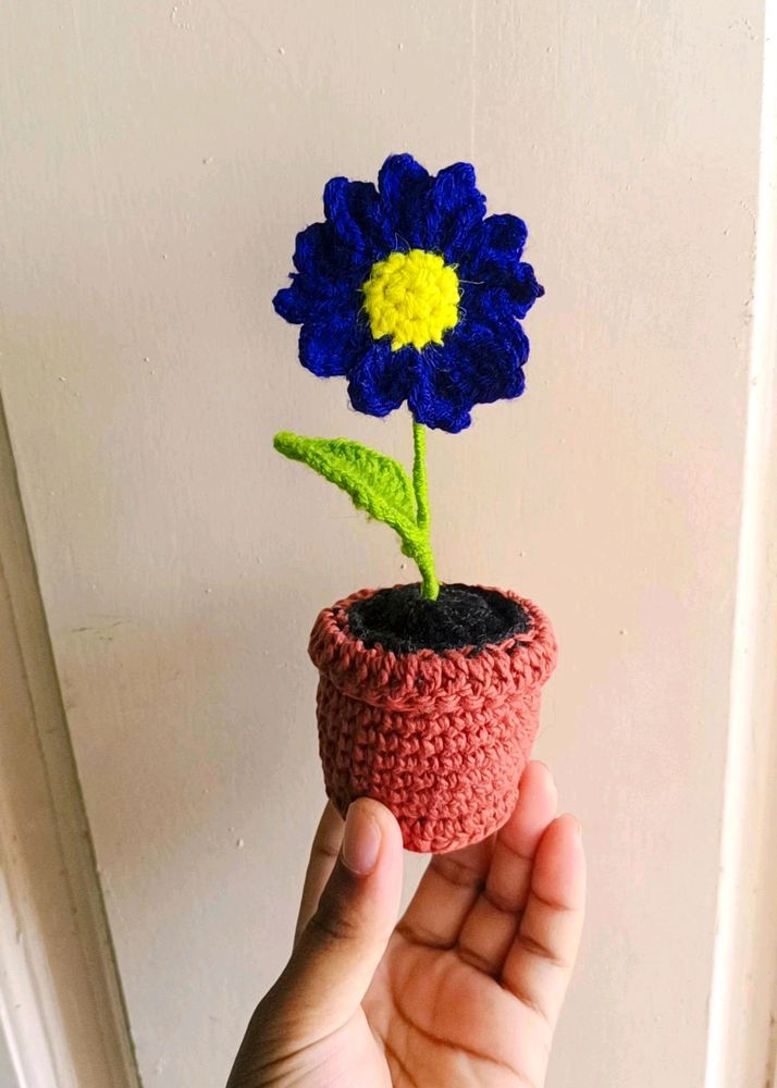 Crochet Flowers With Pot