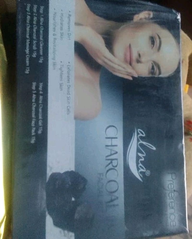 Alna Branded Charcoal Facial Kit 5step Best Quality