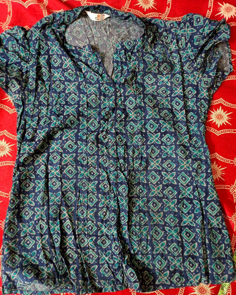 Blue Colour Western Top