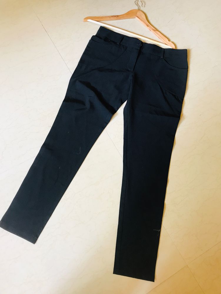 Black Branded Cotton Pant