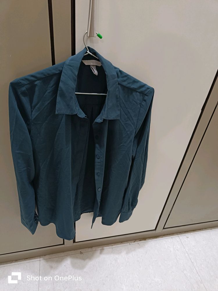 H &M Green Formal Shirt