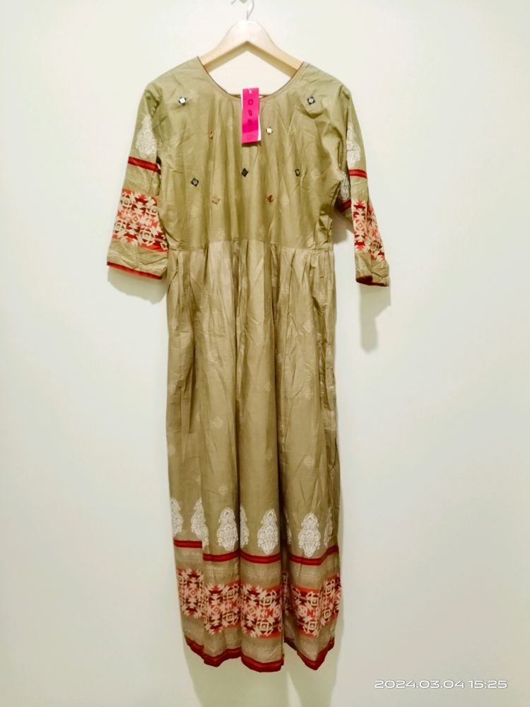 Mirror Work Anarkali Kurta