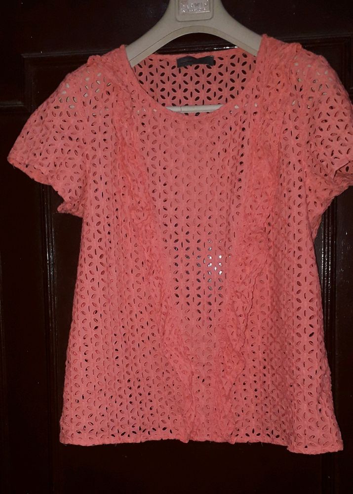 Coral Chikankari top🍊