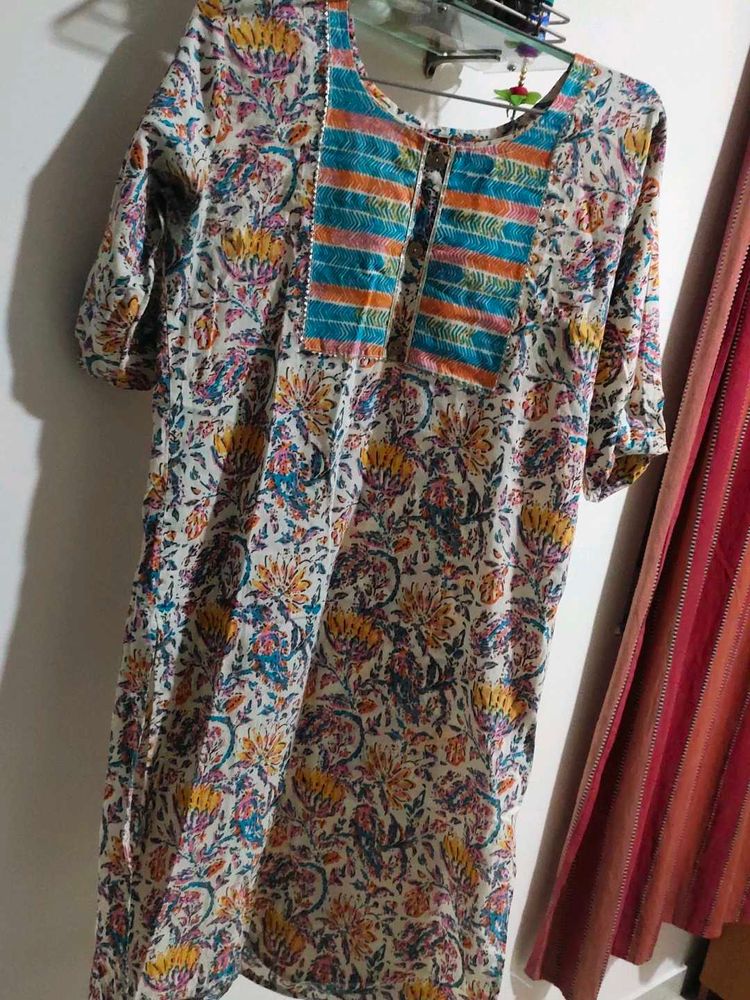 Multi Colour 3/4 Sleeve Kurti