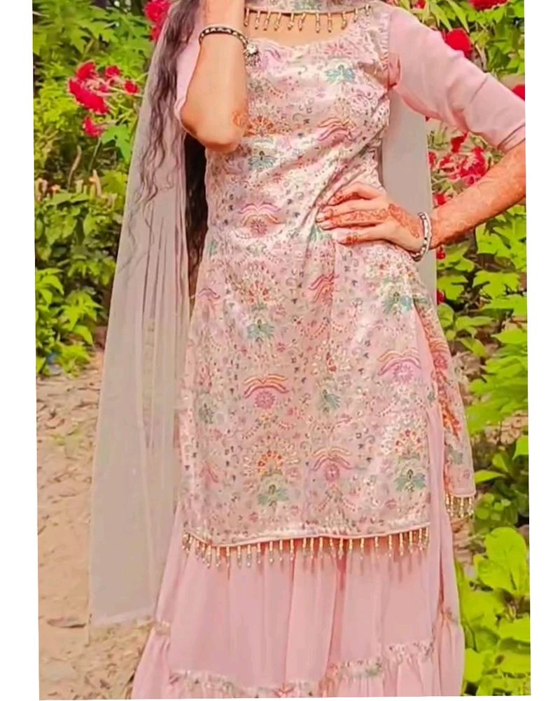 Onion Colour Sharara Suit