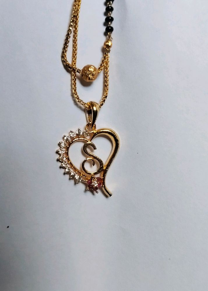 "S"Letter Mangalsutra/Designer/Heart Shape/Ad Diam