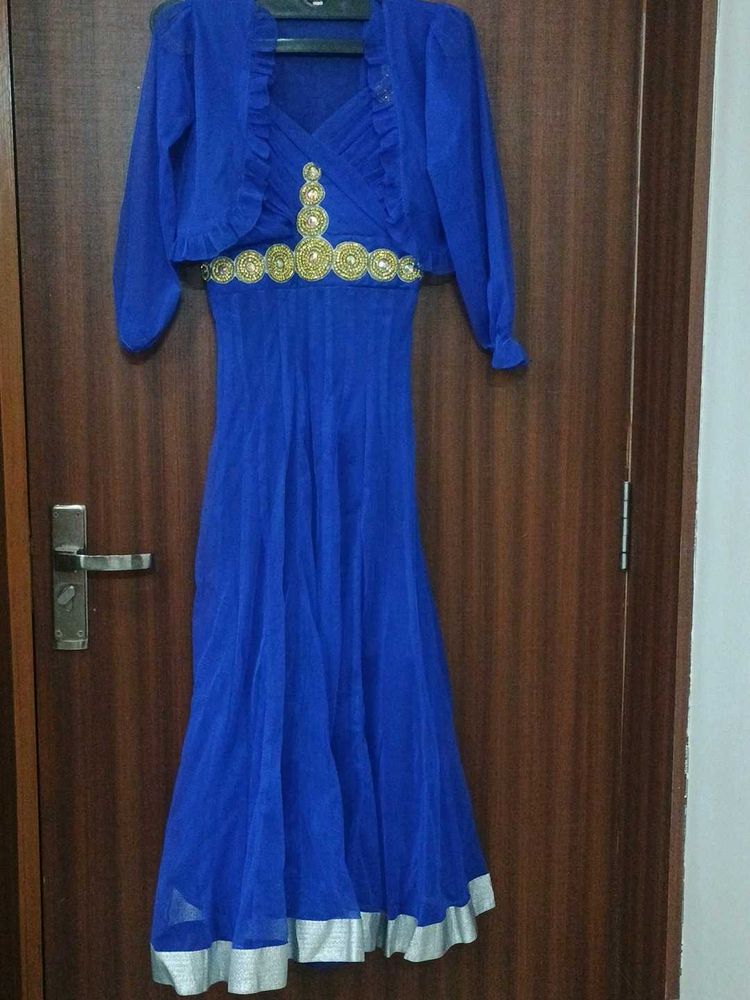 Ethenic Wear /Evening Party Dress/ Gown/Shrug