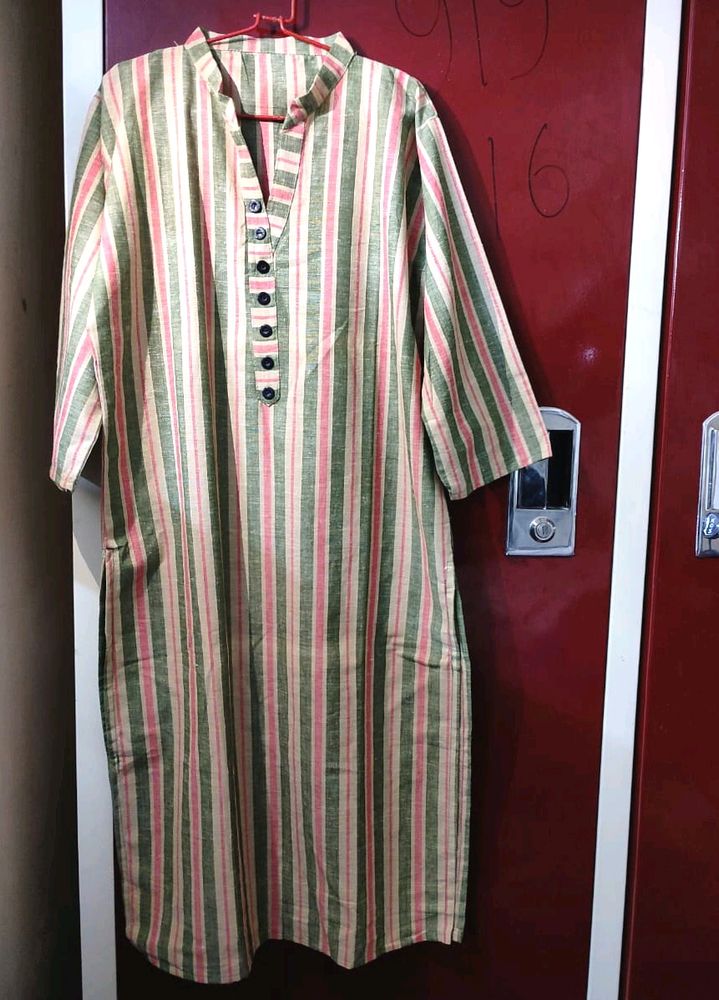 Straight Multicolour Khadi Style Kurta