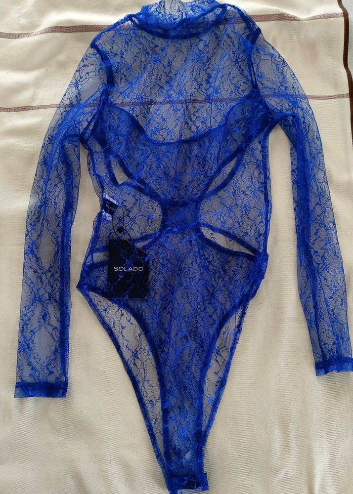 Sexy Blue Lace Playsuit