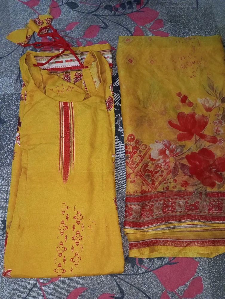 Beautiful Yellow Suit With Duppatta