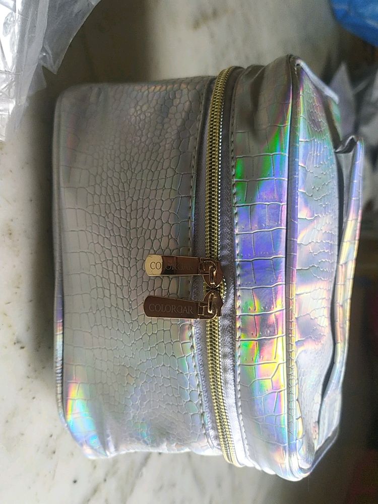 Colorbar Fish Scale Silver Vanity Bag Brand New