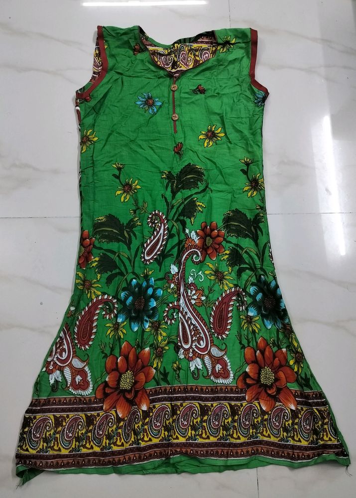 Green Design Cotton Kurta