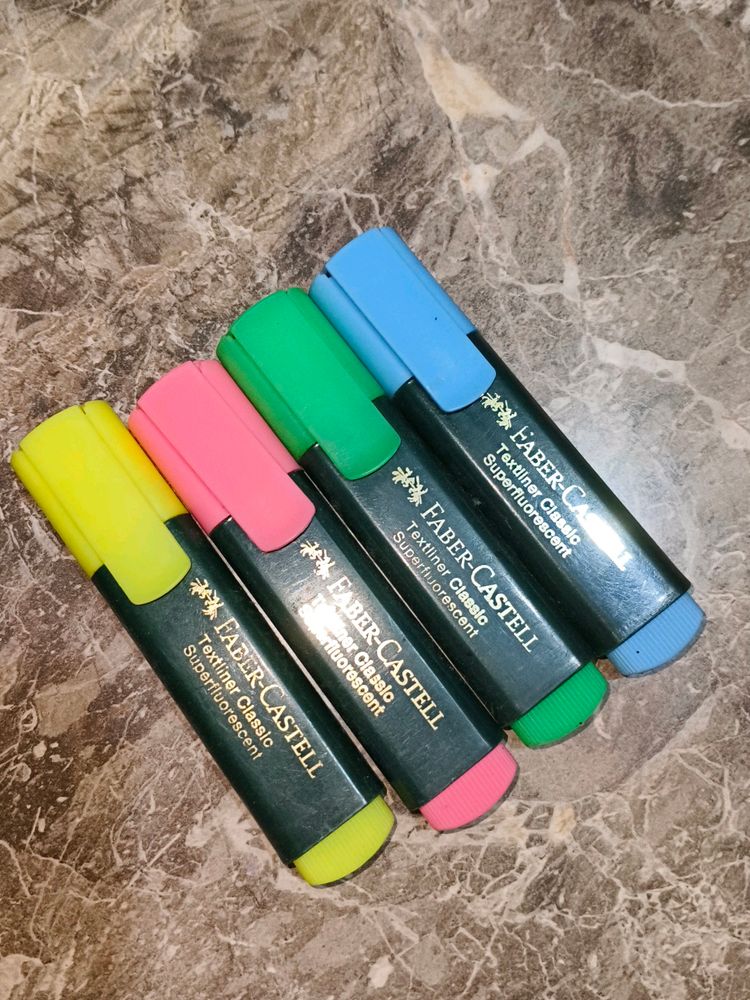 New Set Of 4 Highlighters For Students Very Cheap