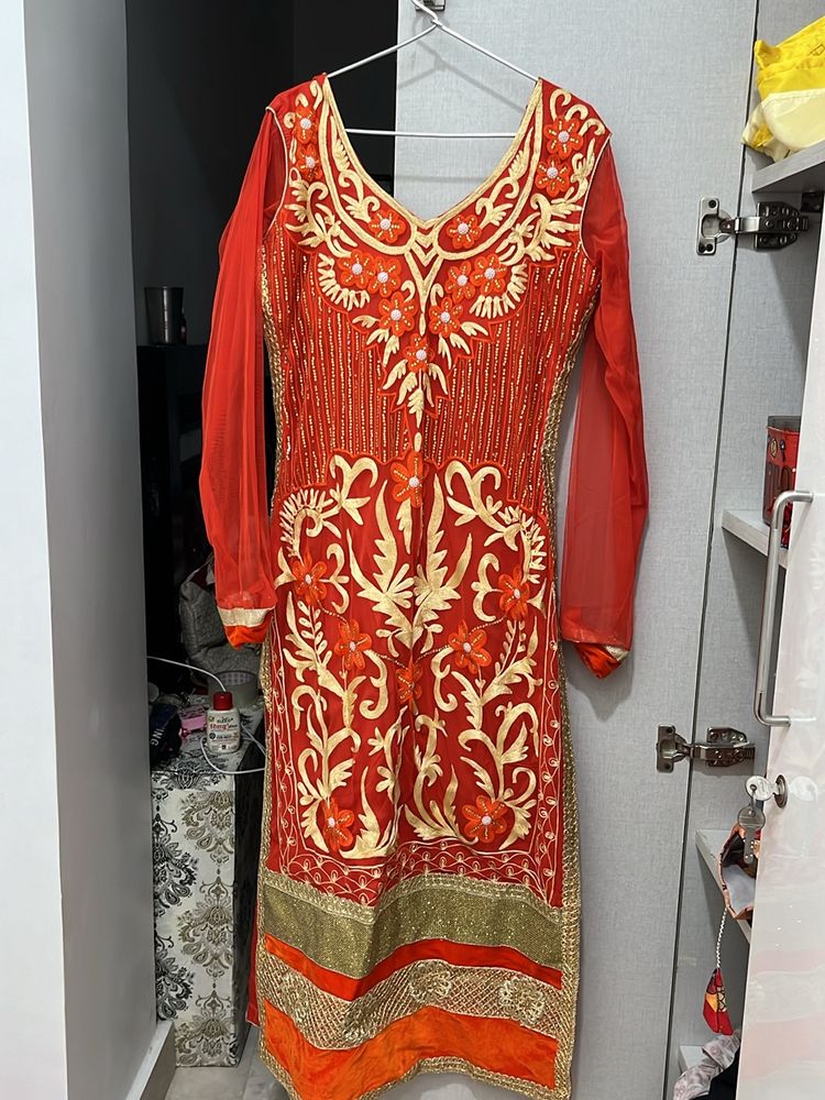 Heavy Both Side Work Long Designer Kurti For 38-40