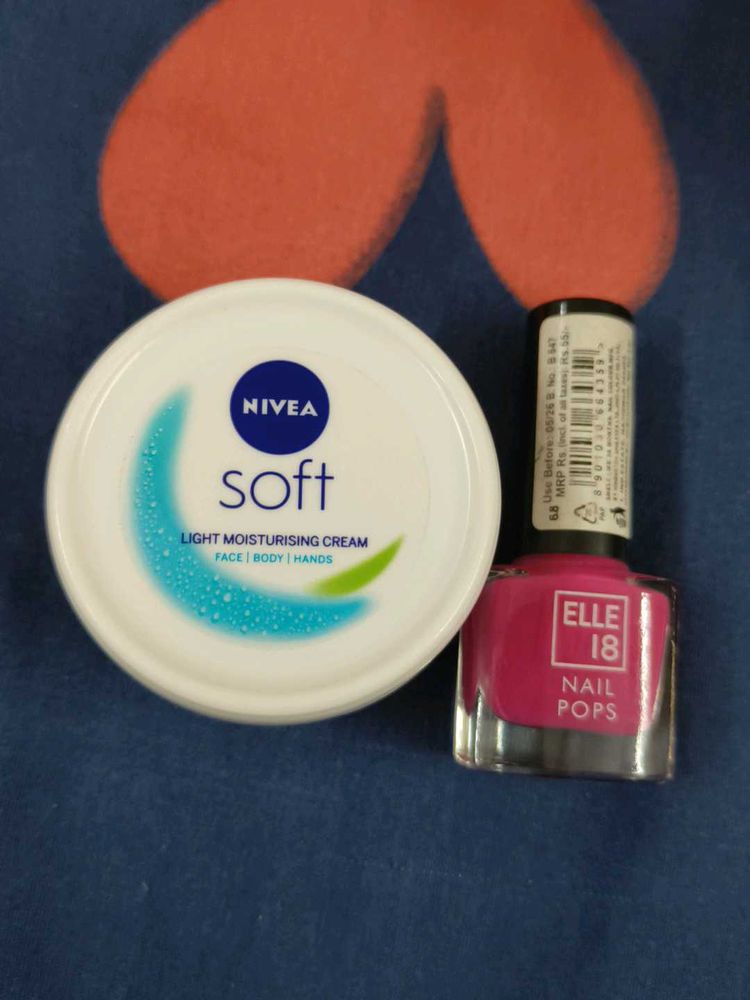 Nivea Cream Ke Sath Elle18 Pink Nail Paint Free