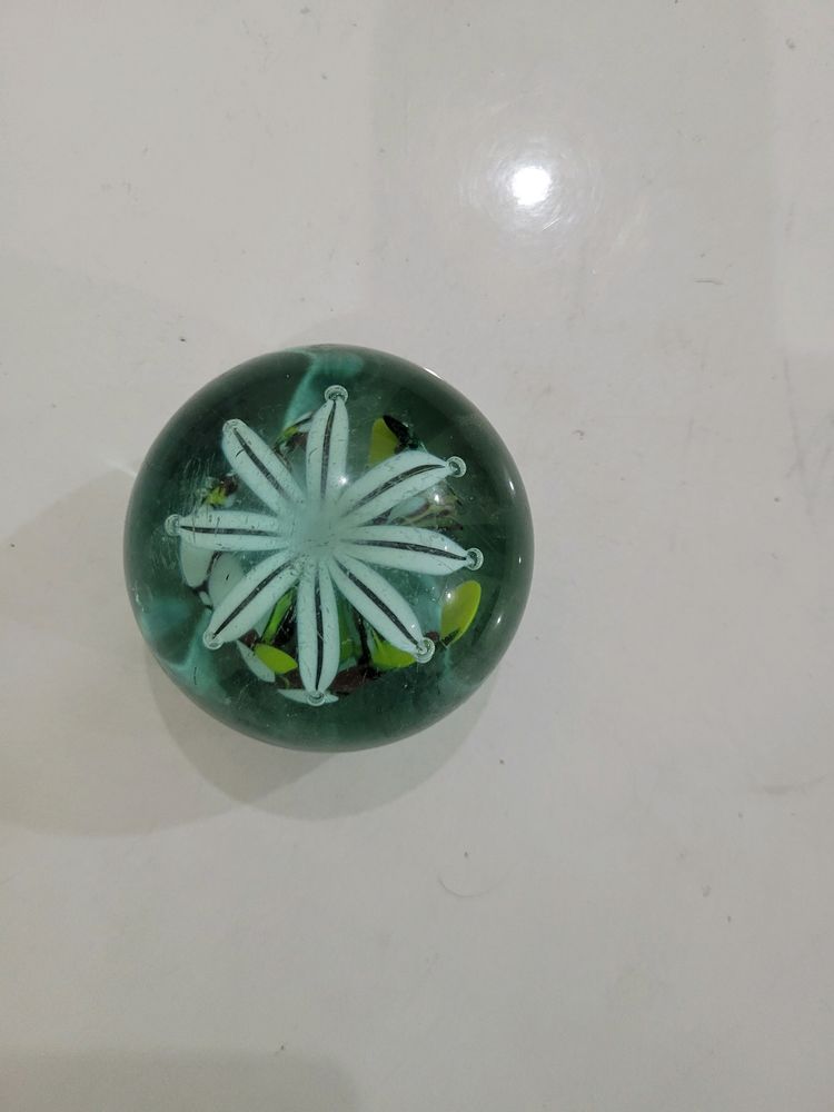 Handmade Floral Design Glass Paper Weight