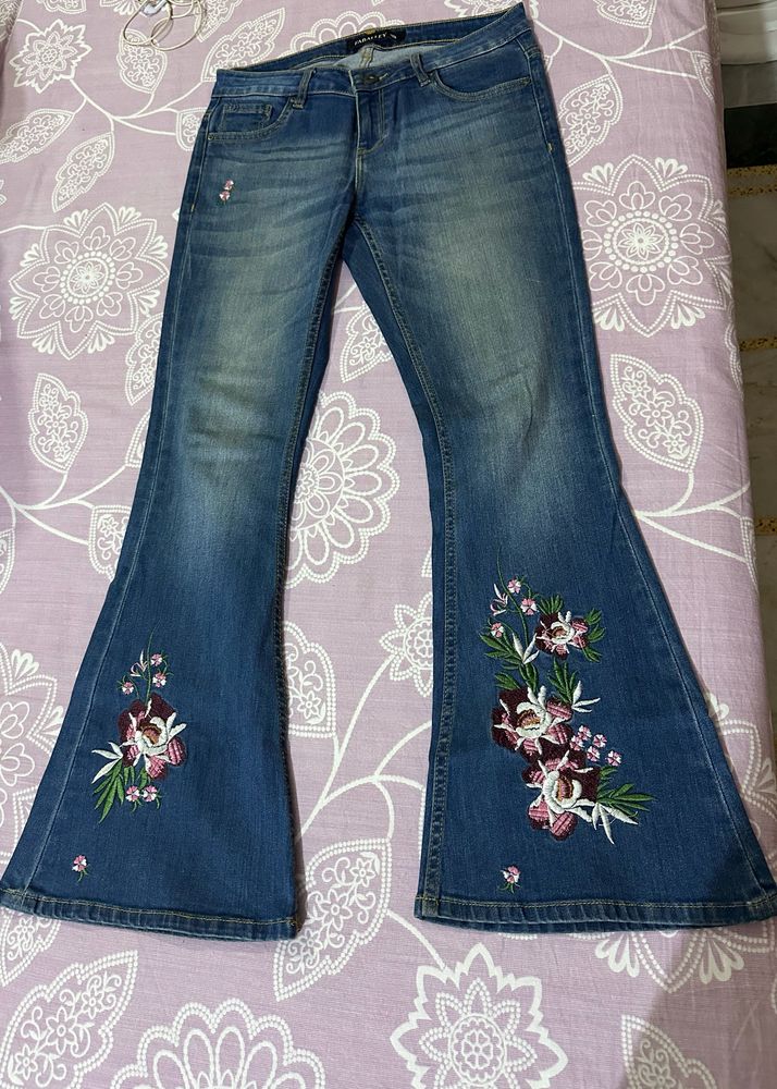 Faballey Embroided Bootcut Jean