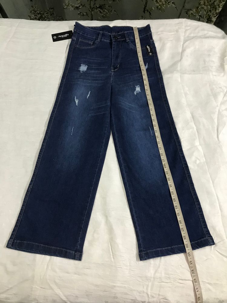 Dark Blue Ripped Stretchy Denim W-28/30