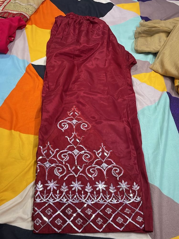 Partywear Pakistani Organza Suit With Heavydupatta