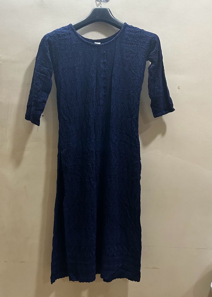 Blue Chikankari Kurti