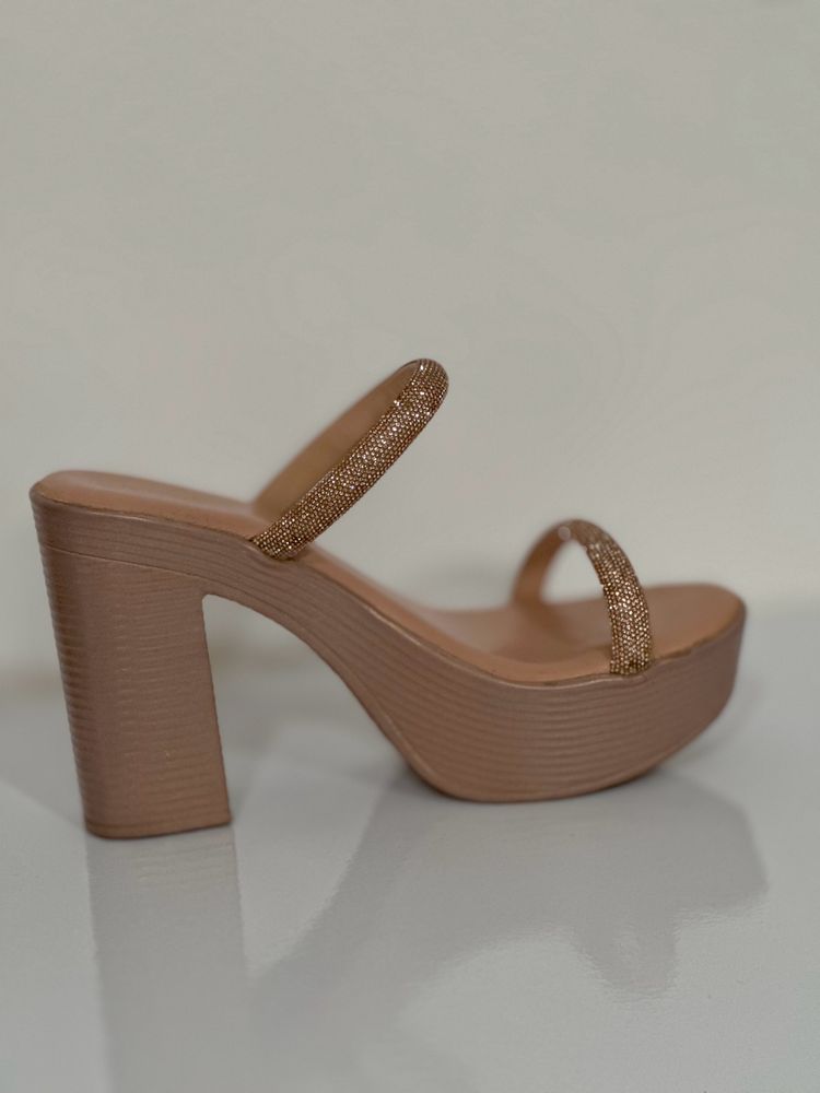 Shimmery Nude party Heels