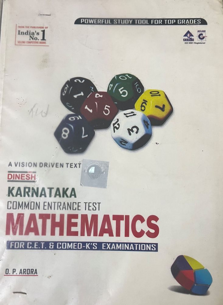 KARNATAKACOMMON ENTRANCE TESTMATHEMATICSFOR C.E.T.