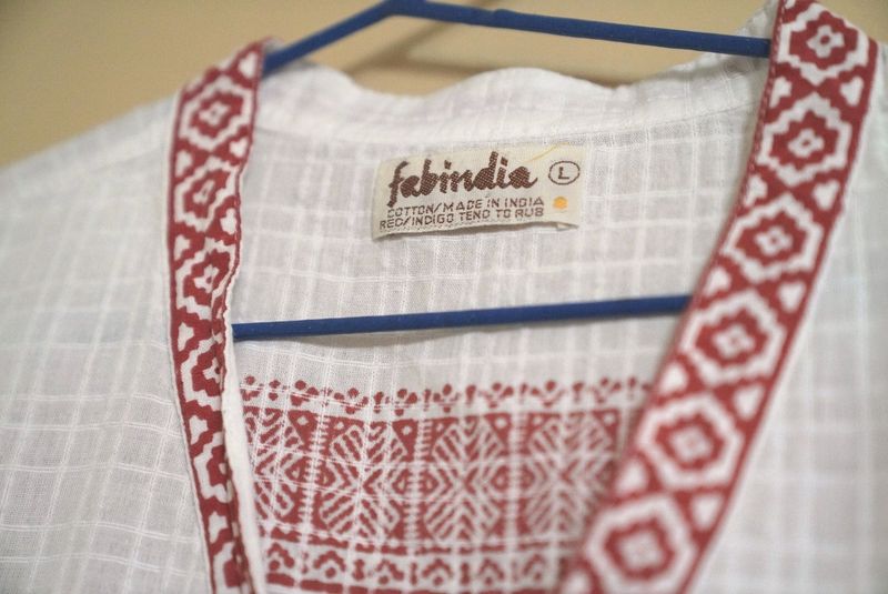 New White Fab India Kurta