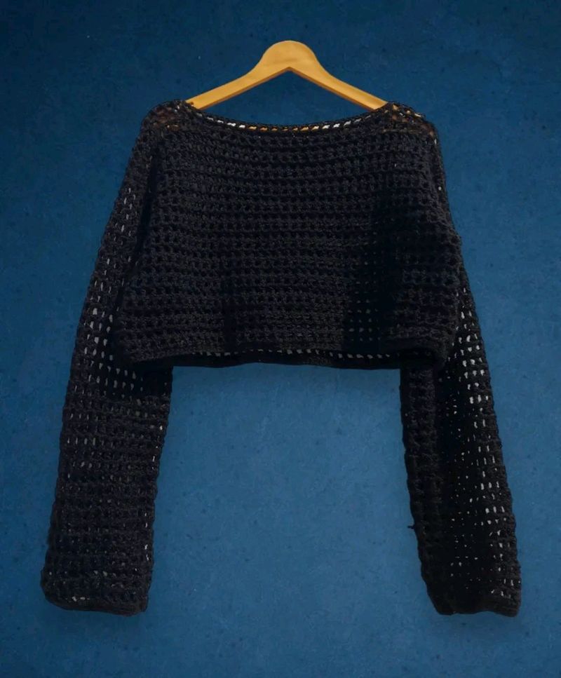 Crochet Fishnet Sweater