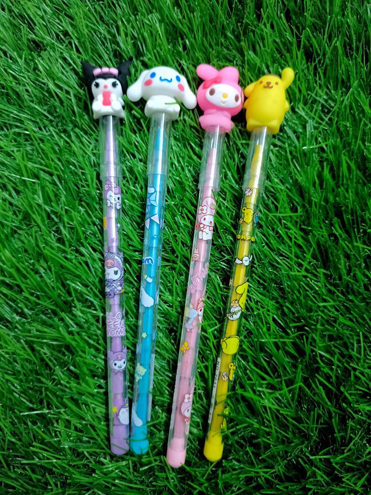 Set of 4 Sanrio Character Push Pencils