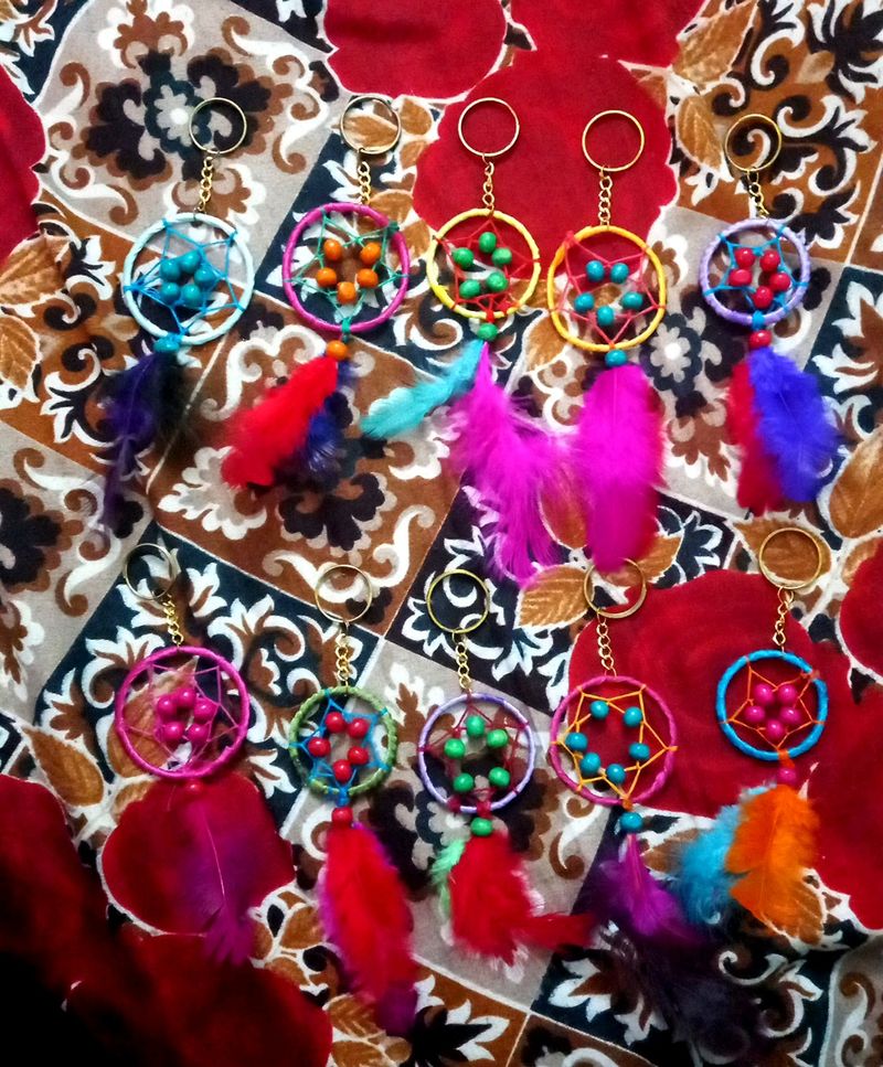 Dreamcatcher Keyrings Multicolour Set Of 10