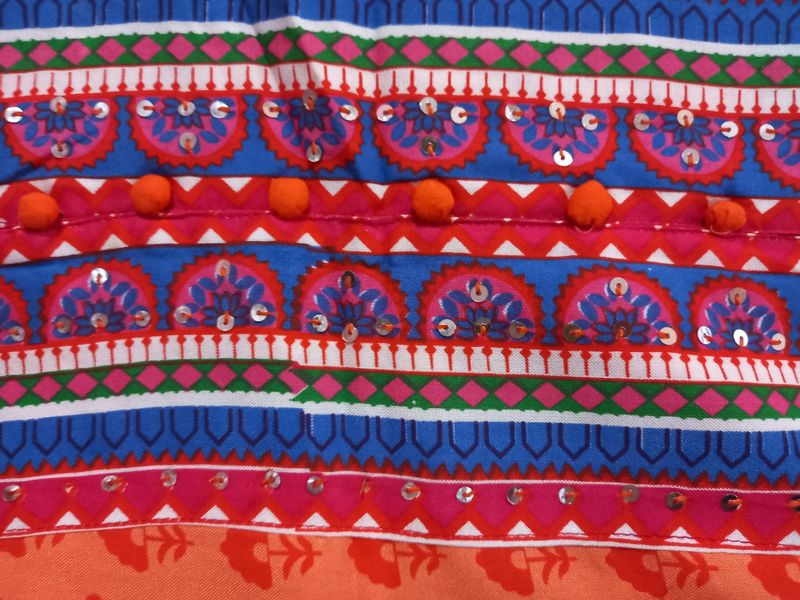 Multi Color Kurta With Embroidery On Sleeves