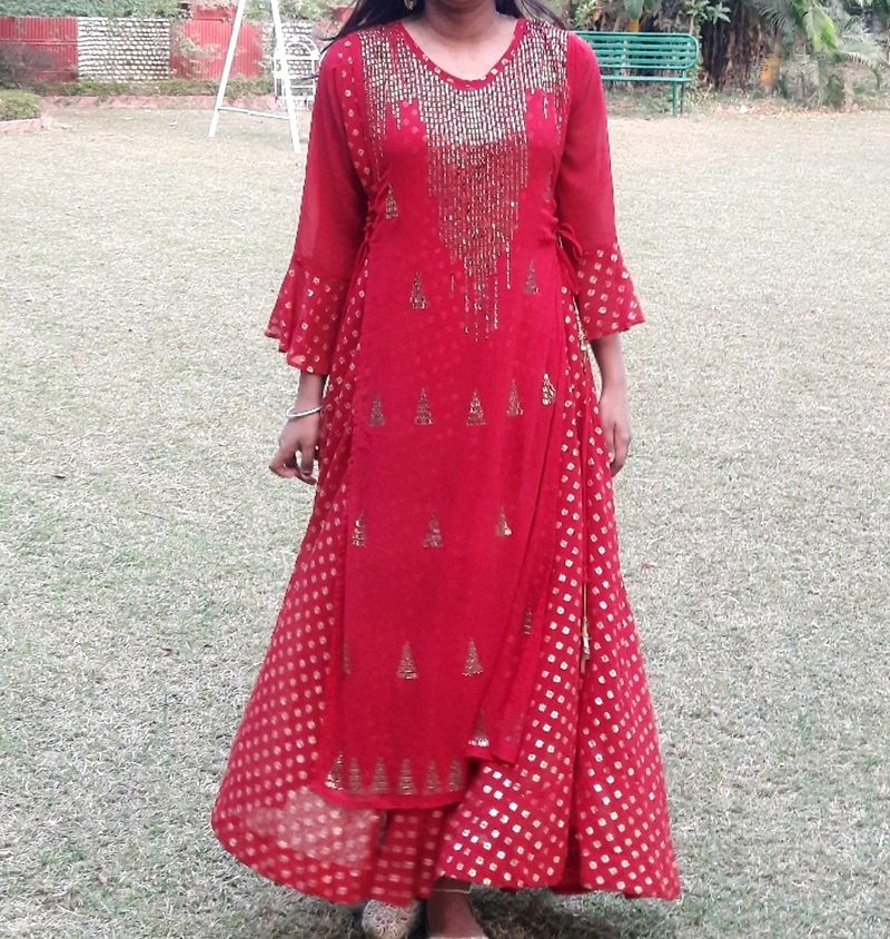 Red Anarkali  Dress