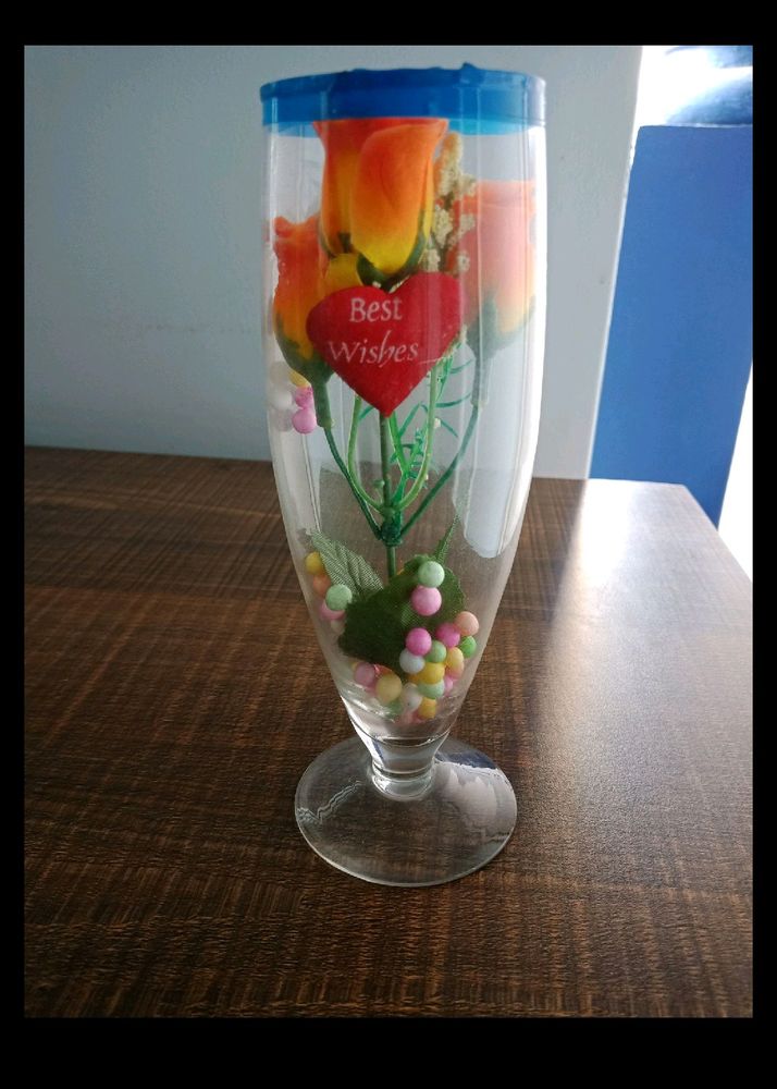 Flower 🌹 In Glass Gift To Your Friend