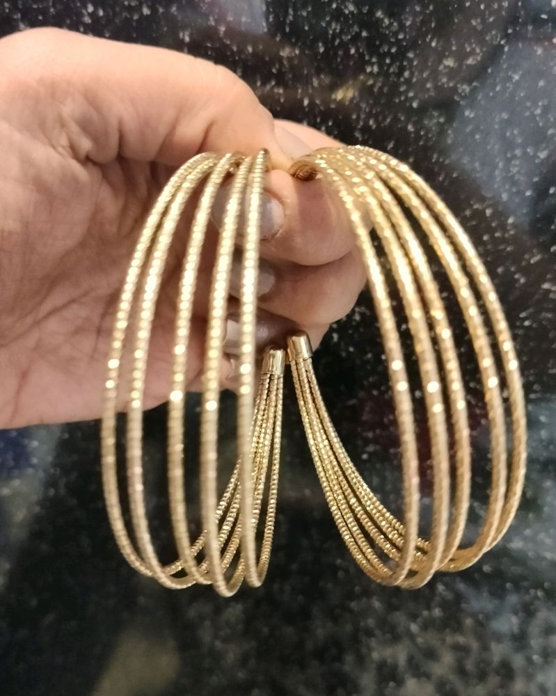 Large Hoop Statement Golden Earrings