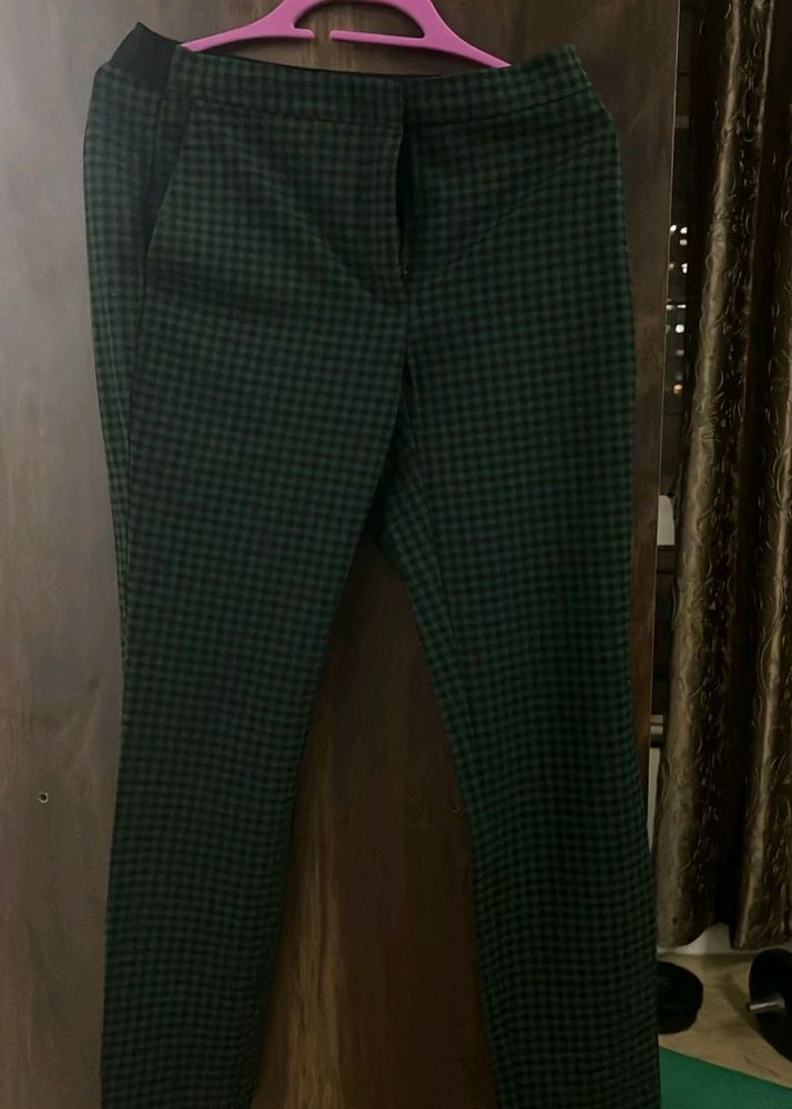 Green Black Checkered Trousers