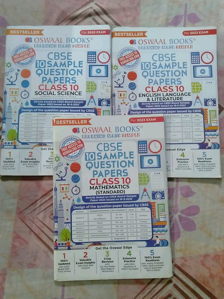 OSWAL Class 10 (PACK OF 3) CBSE QUESTION Banks