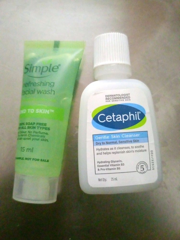 Simple Face Wash And Cetaphil Fac Was