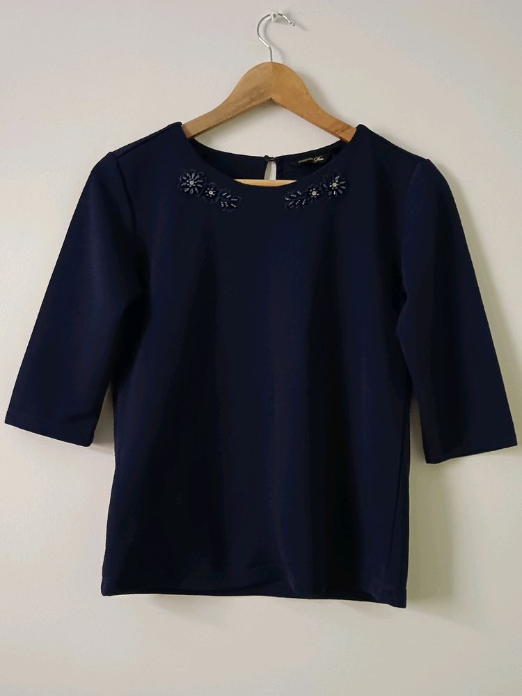 Navy Blue Forever Top Upto 32"