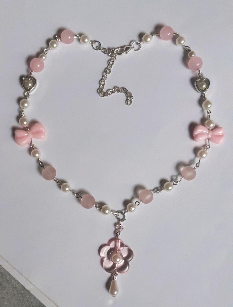 Pink Flower Asthetic Necklace