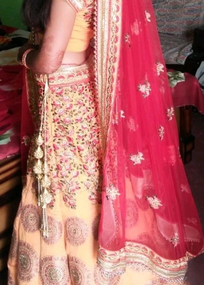 Peach Colour Lehnga