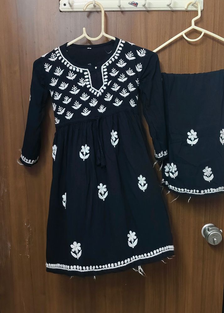 Kids Lacknavi Handwork Frock Style Plazopair