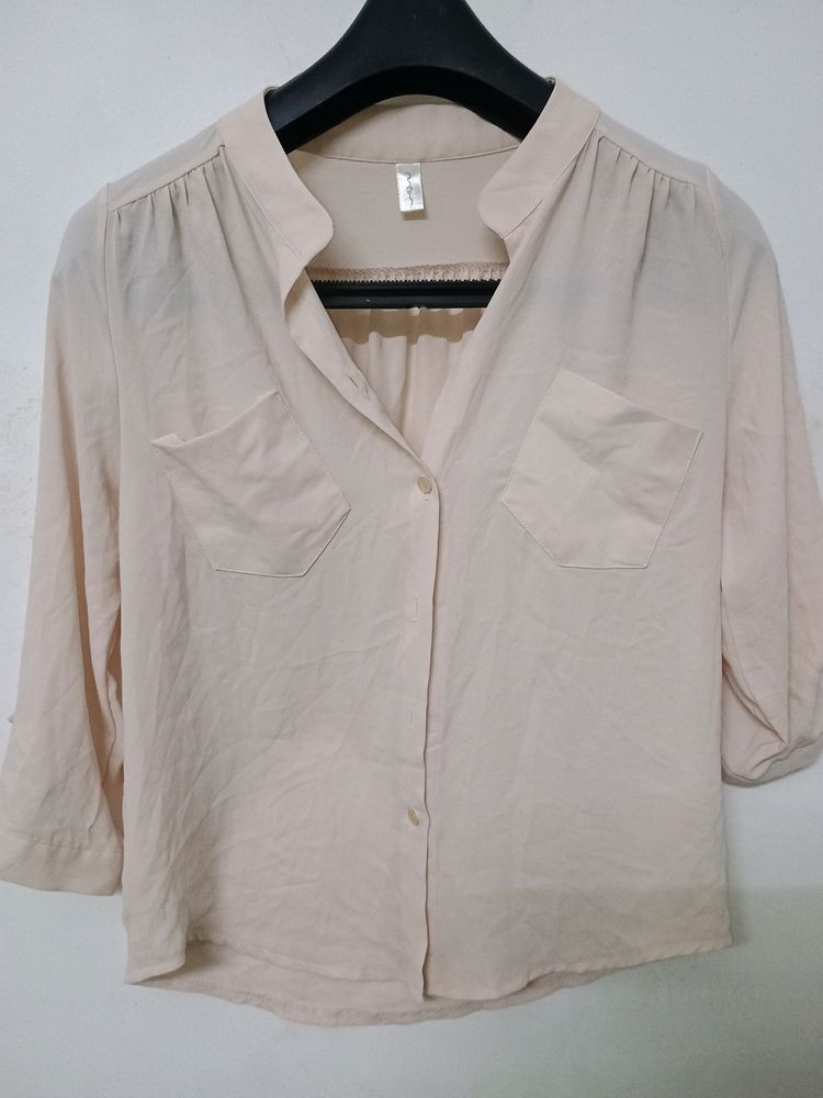 Peach Georgette Top Shirt