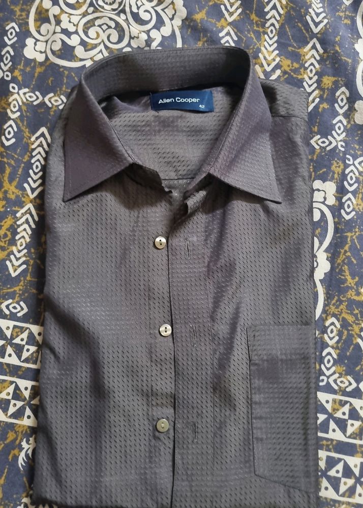 Party Wear Shirt Coffee Colour