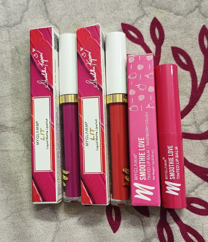 Myglamm Lip Balm And Lit Matte Lipstick Combo