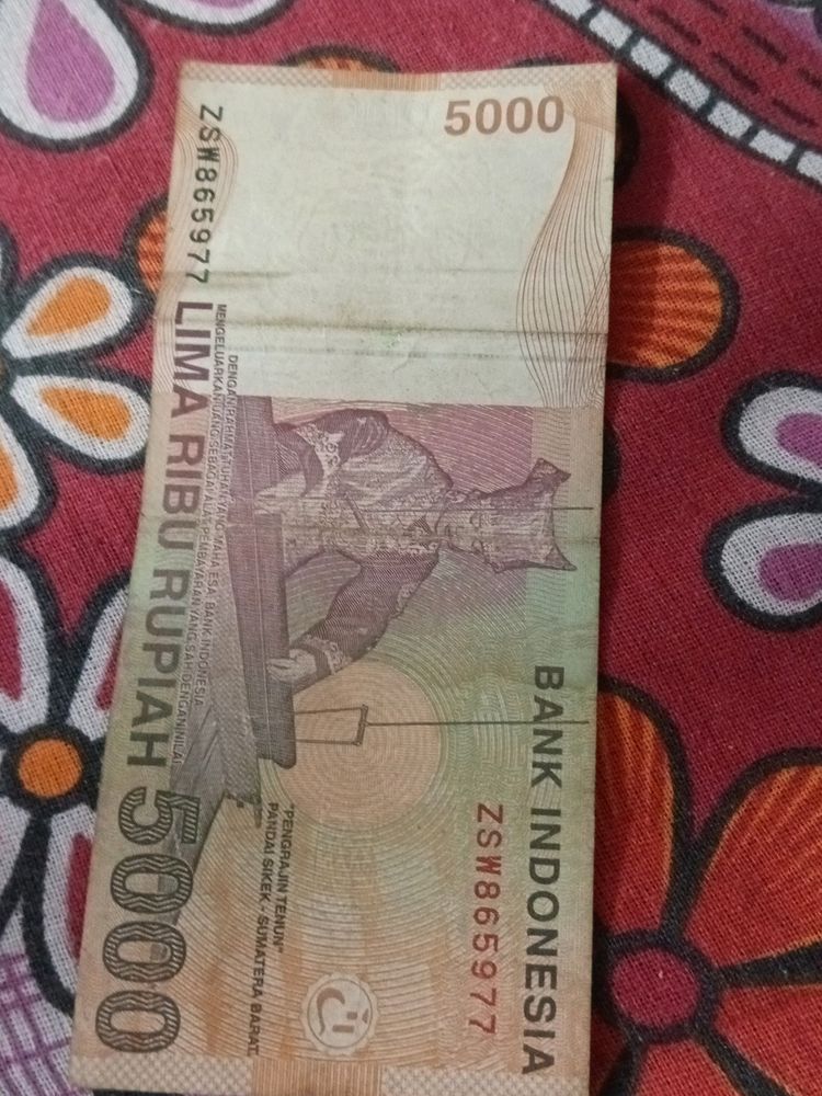 Rare Indonesiaian 5000Rupees.who Banned In Indones