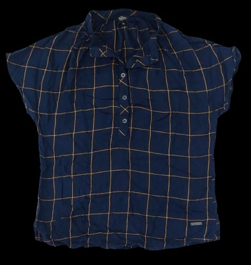 Roadster Navy Checked Shirt Top