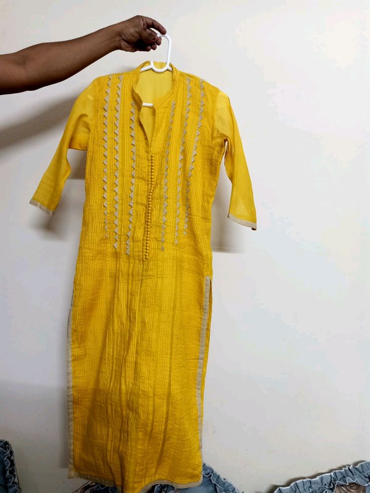 Women's Yellow Kurti Size -34