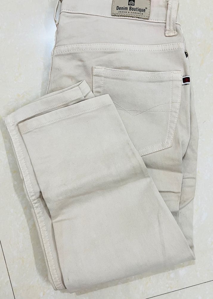 Beige 3/4th Jeans Denim Boutique