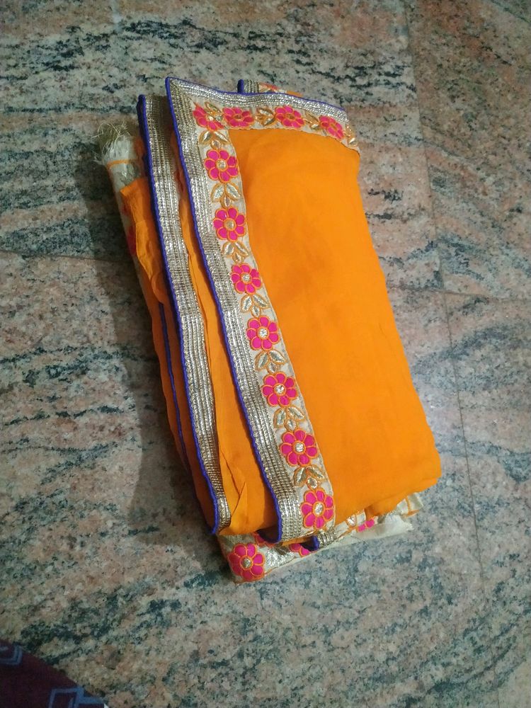 Saree New Orange 2000rs In 350 Rs