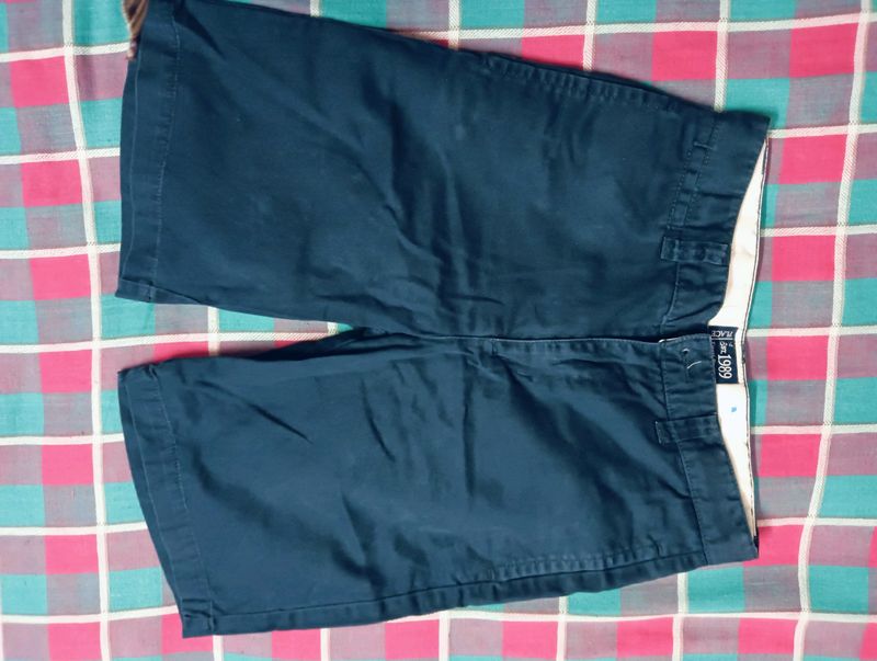 Blue Cotton Capri